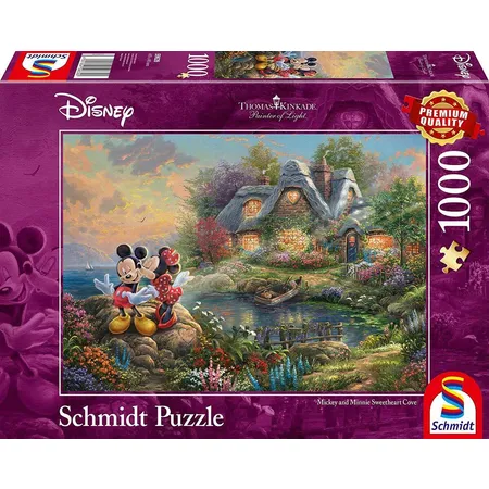 Schmidt Spiele Puzzle - Kinkade Disney Sweethearts Mickey & Minnie, 1000 Teile