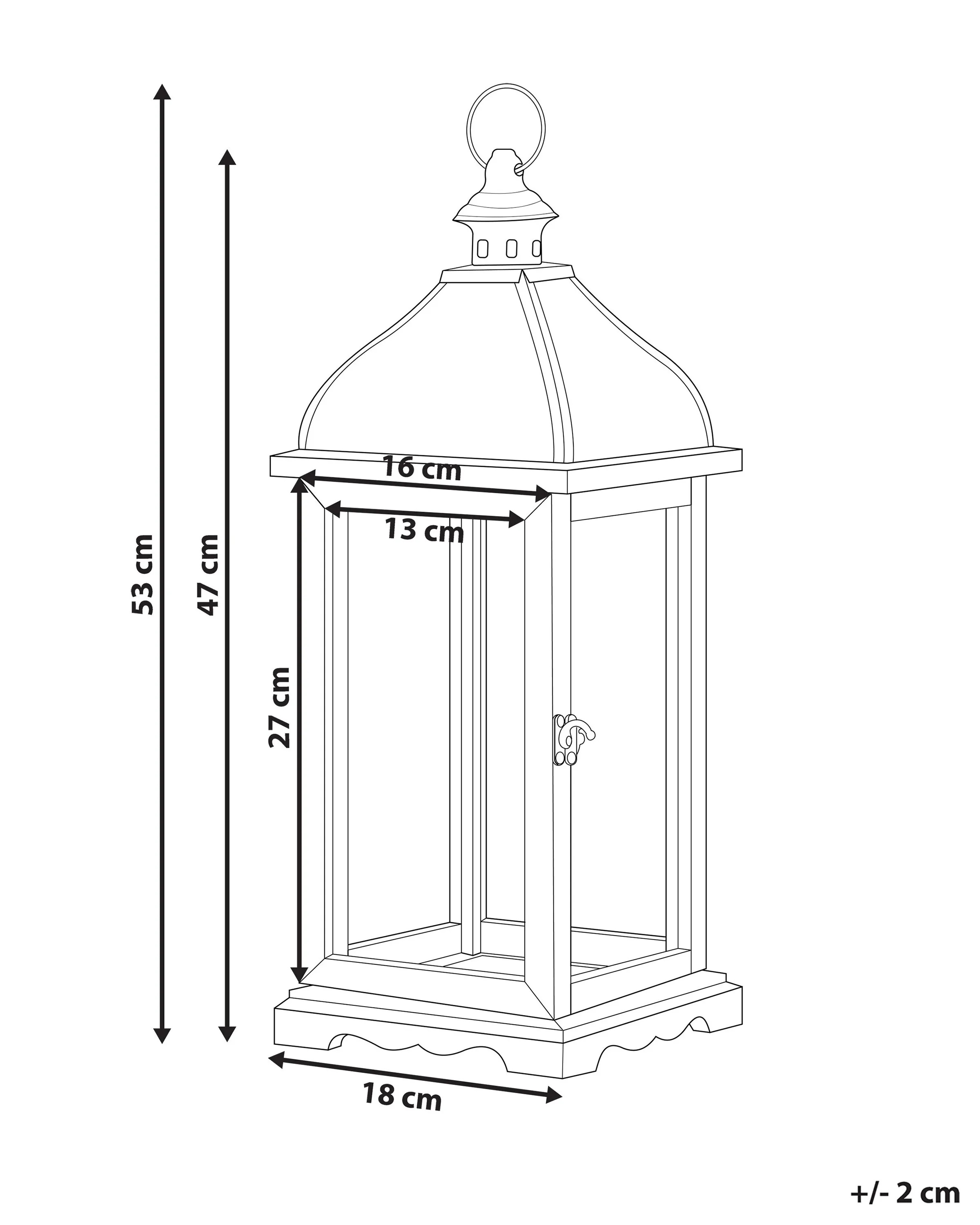 Lantaarn SAMAR Dennenhout 47 cm Wit