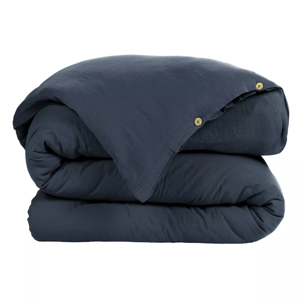 Housse de couette gaze de coton (200 x 200 cm) Gaïa Bleu nuit