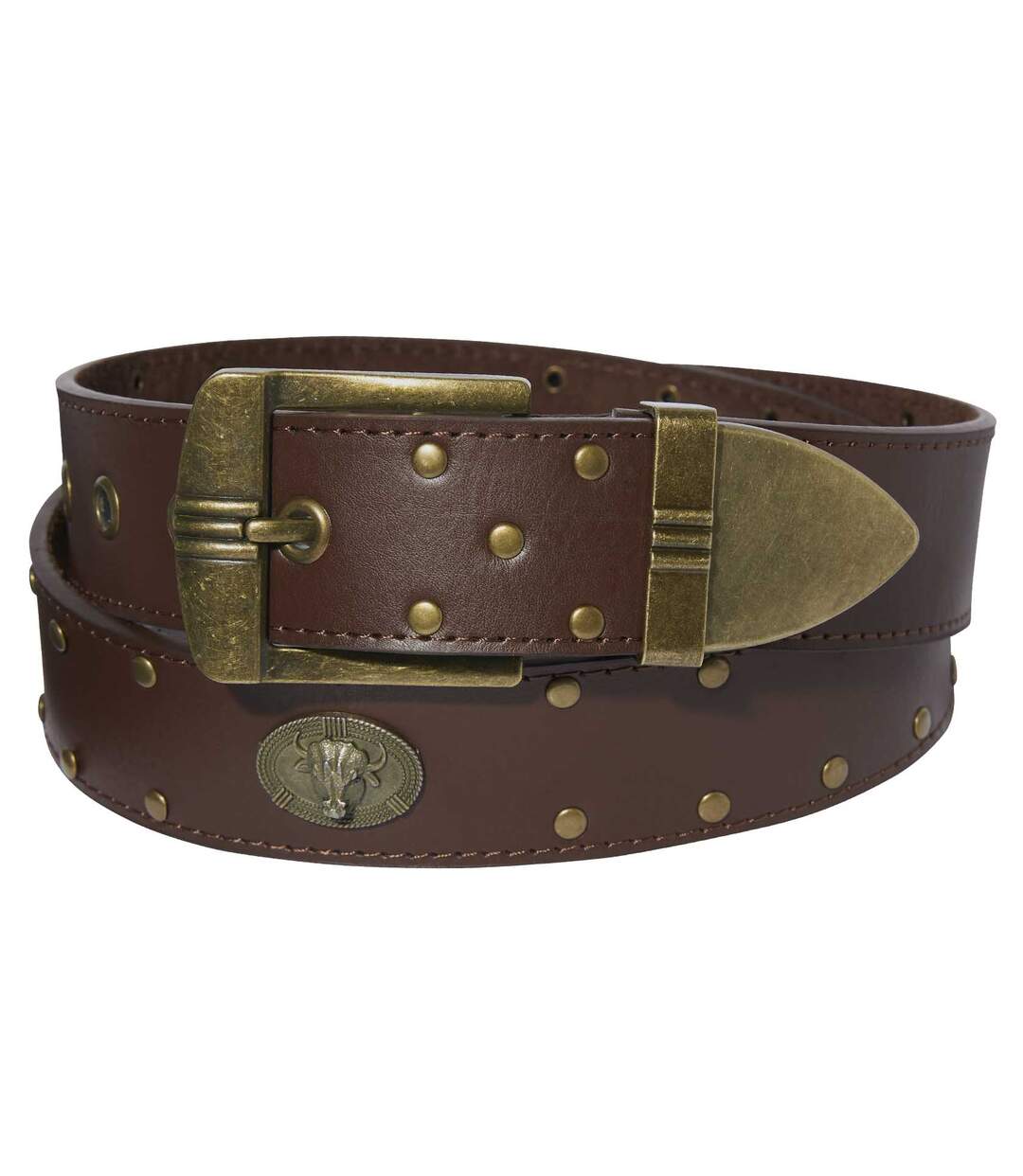 Ceinture Cloûtée en Croûte de cuir