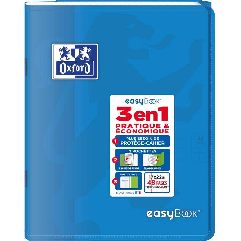Cahier Oxford Easybook Agrafe 170X220 48P Optik P. Q5/5 Polypro Assorti