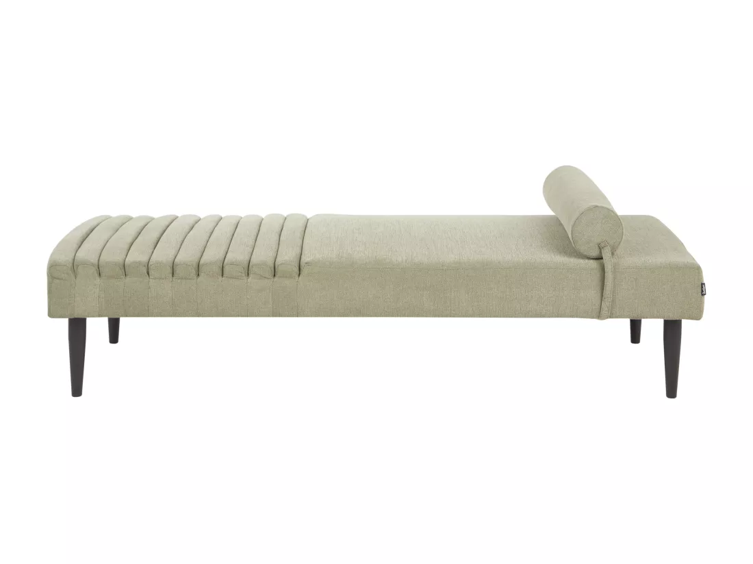 Chaise longue en tissu vert MAURIAC