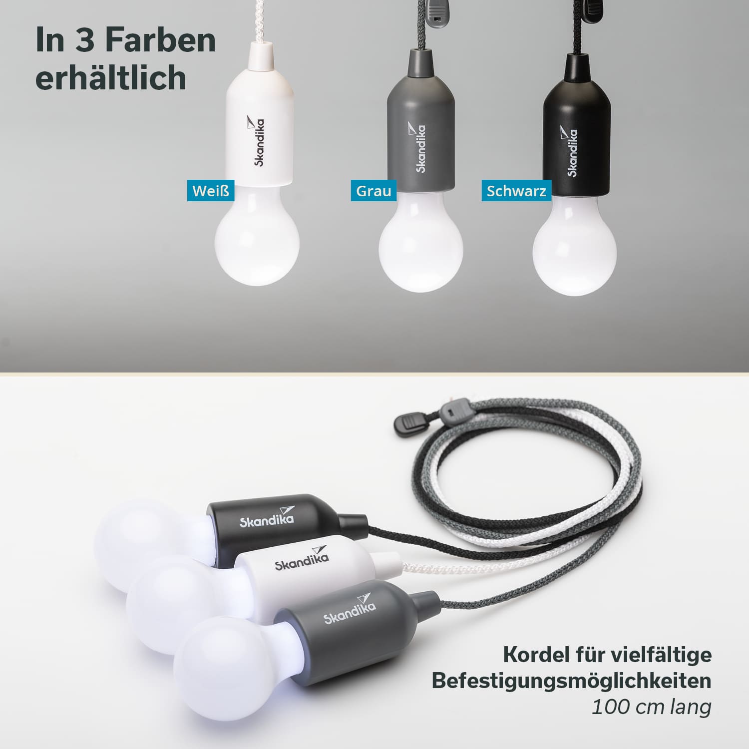 Skandika Narvik LED set van 4 hanglampen - Grey