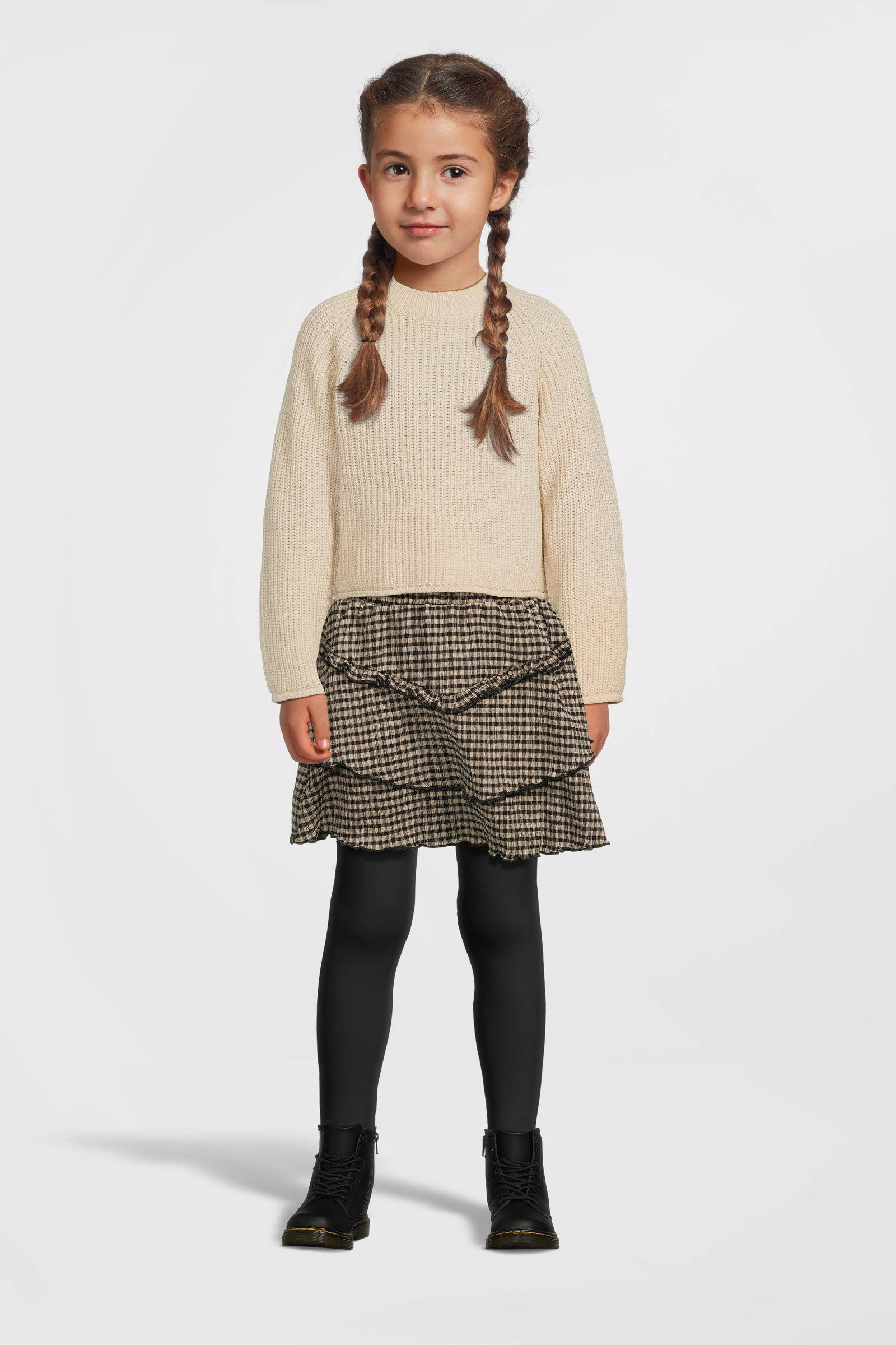 Quapi strokenrok beige