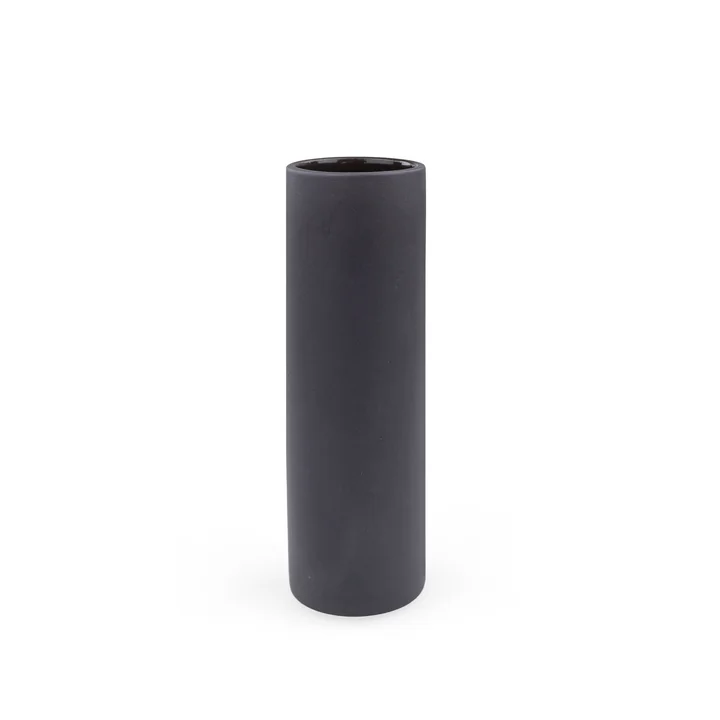 Nuuck - Lige Keramik Vase Ø 6 x H 19 cm, charcoal black