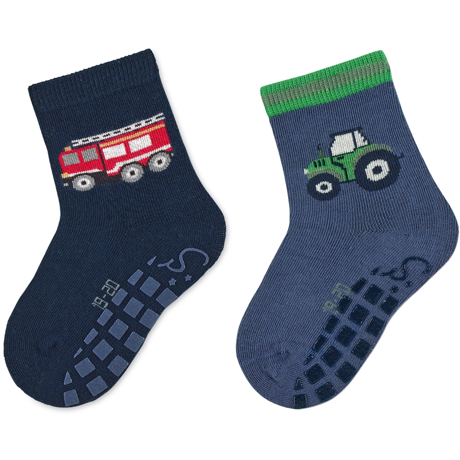 Sterntaler ABS-Söckchen Feuerwehr, 2er-Pack samtblau