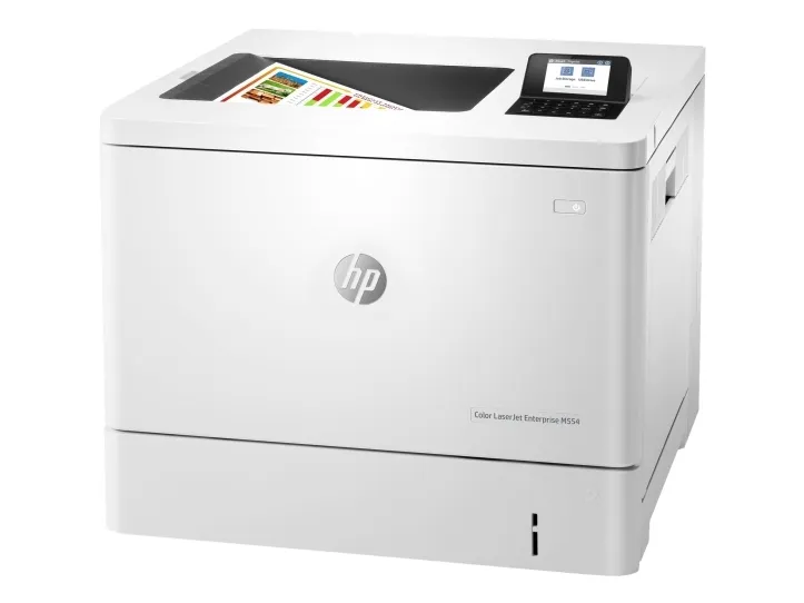 HP LaserJet Enterprise M554dn - Printer - farve - Duplex - laser - A4/Legal - 1200 x 1200 dpi - op til 33 spm (mono) / op til 33 spm (farve) - kapacitet: 650 ark - USB 2.0, Gigabit LAN, USB 2.0 vært