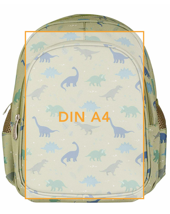 Kinderrucksack DINOSAURS (27x32x19) isoliert in hellgrün