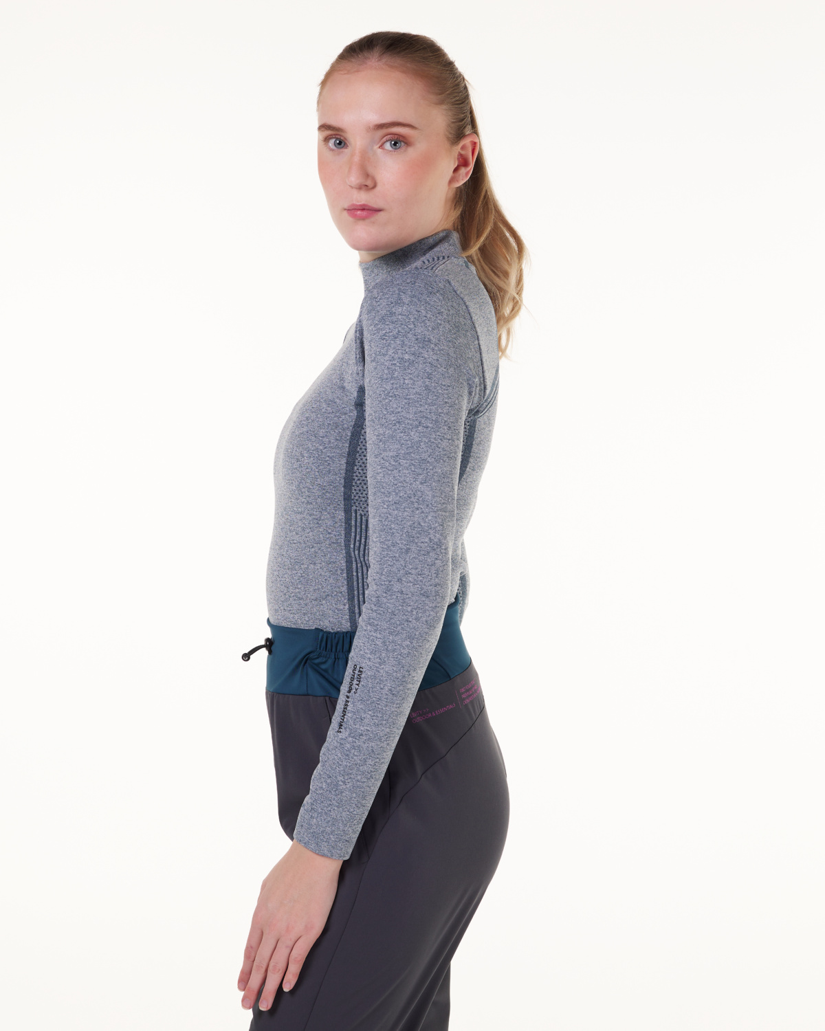 LEVITY Dry Ctrl Seamless LS Blue Melange