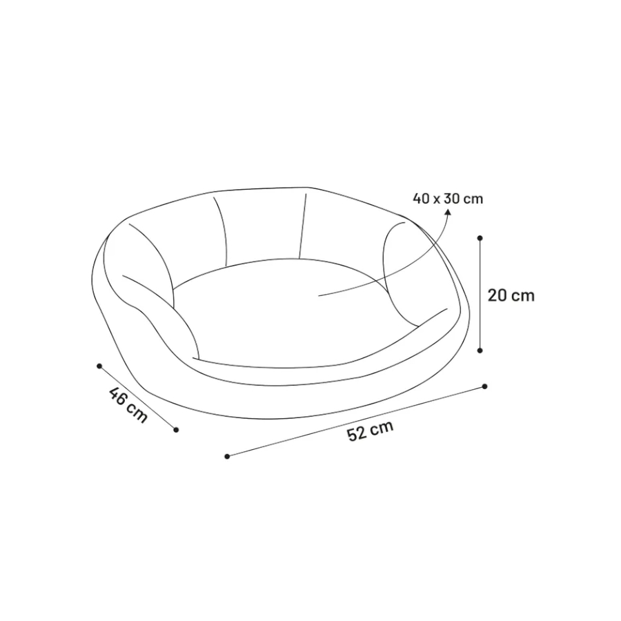 Cama/berço retangular marrom para cães Flamingo Chipz