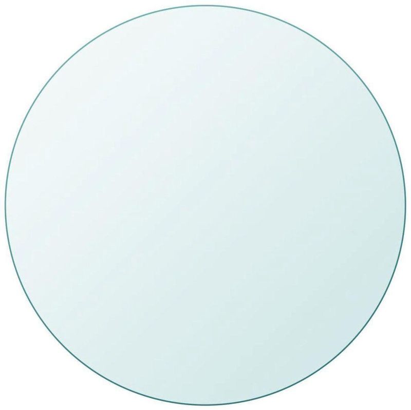 vidaXL - Tafelblad Rond - Transparant - Gehakt Glas - Diameter 500 mm