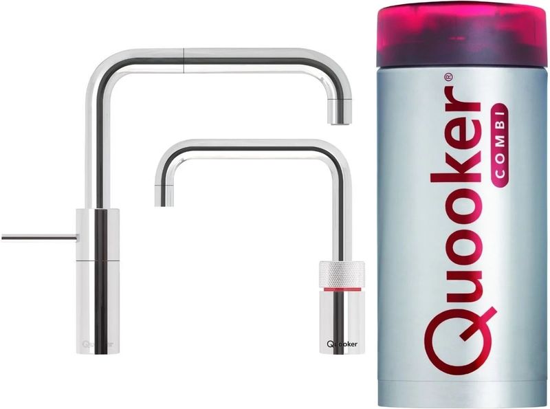 Quooker - Nordic Square - Twintaps - Chroom - Combi Boiler
