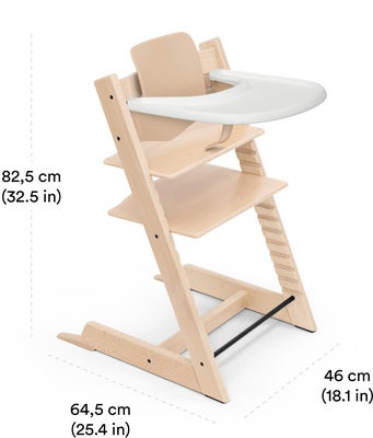 Stokke Tripp Trapp Matstol Bundle inkl. Brett, Natural/White