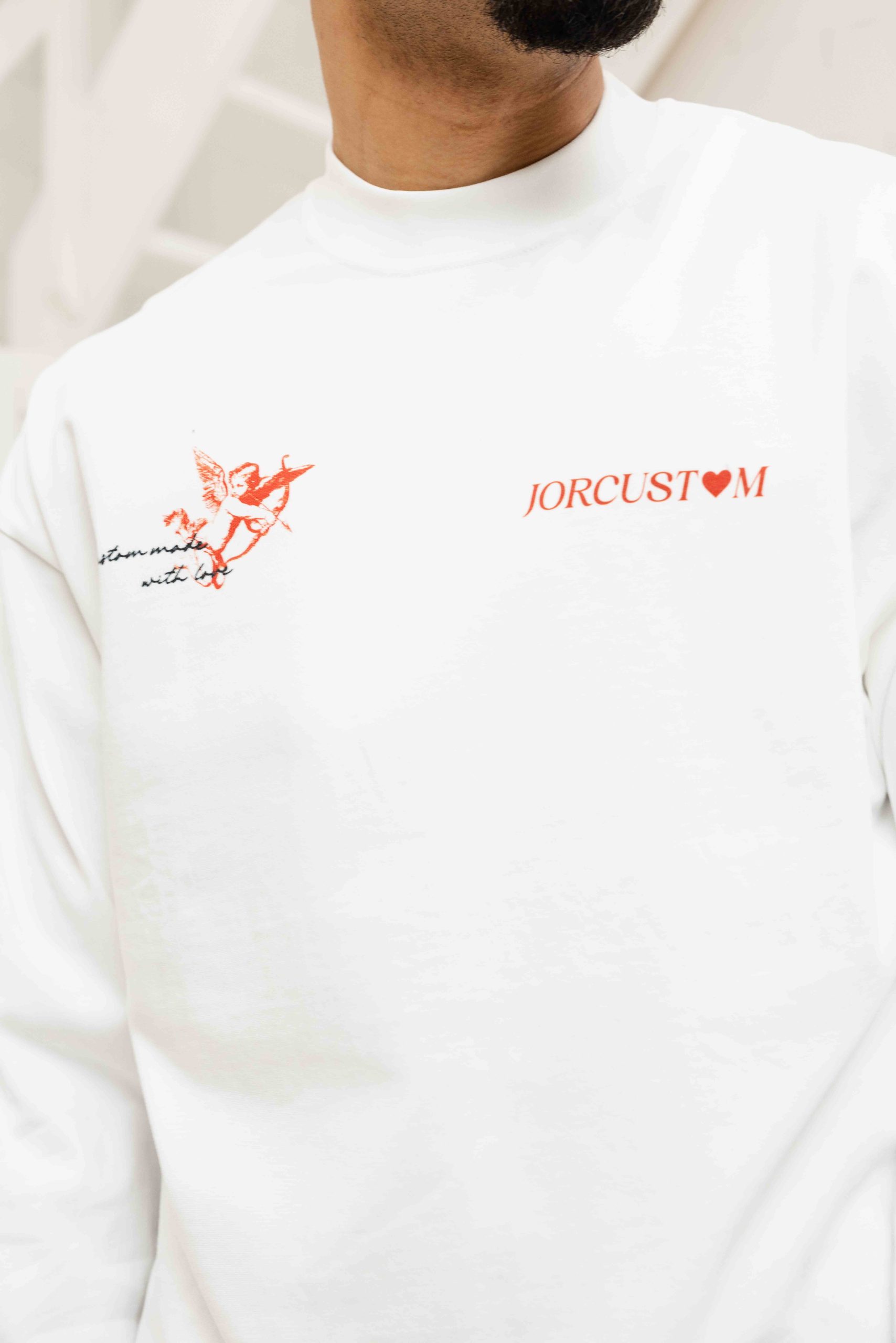 Jorcustom HeartAlwaysWins Longsleeve T-Shirt Heren Wit