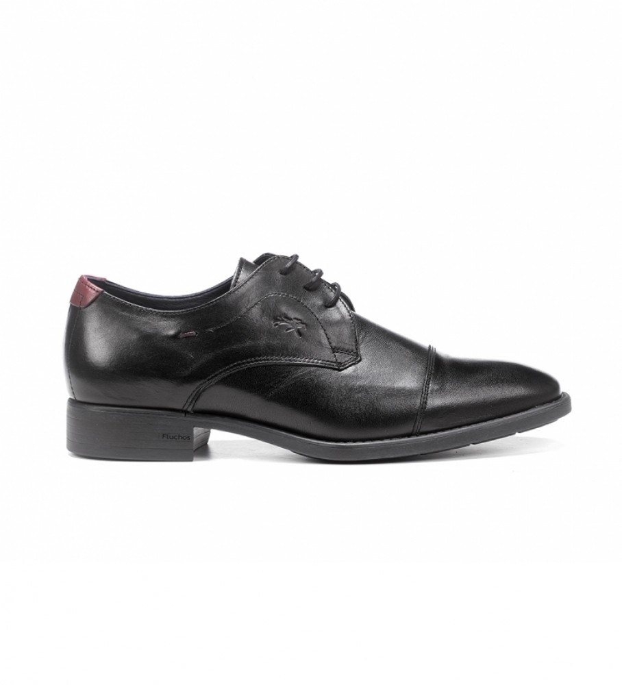 Sapatos Fluchos Luke F1055 em couro preto