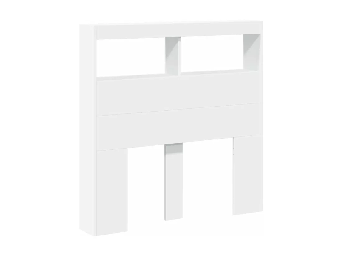 Armoire tête de lit avec LED blanc 100x17x102 cm