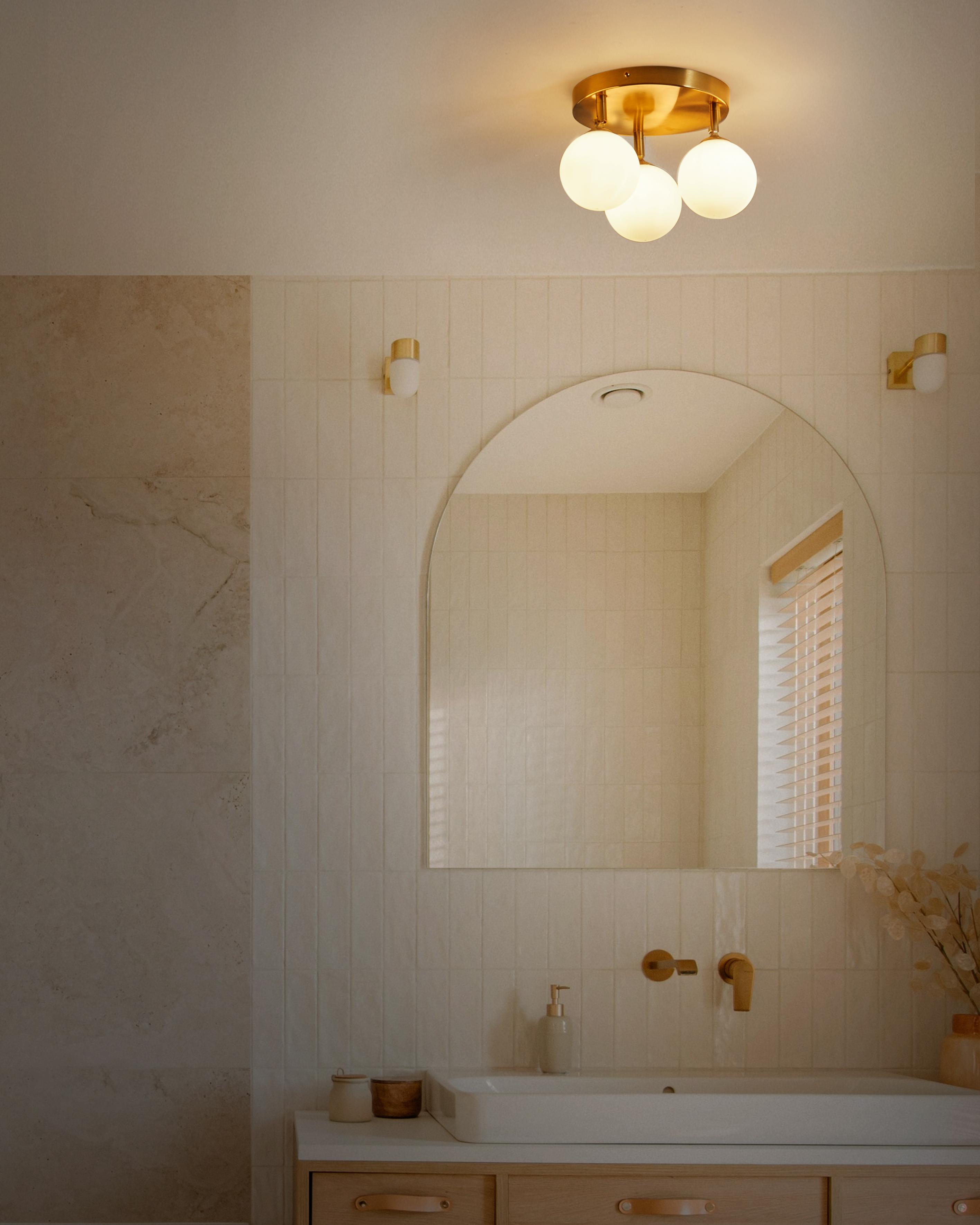 Plafondlamp MAVILLA Glas Messing