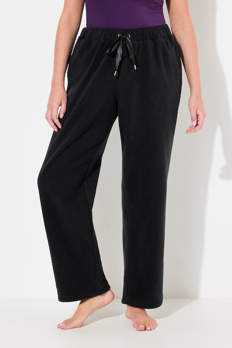 Loungewear-Fleecehose, gerades Bein, Elastikbund