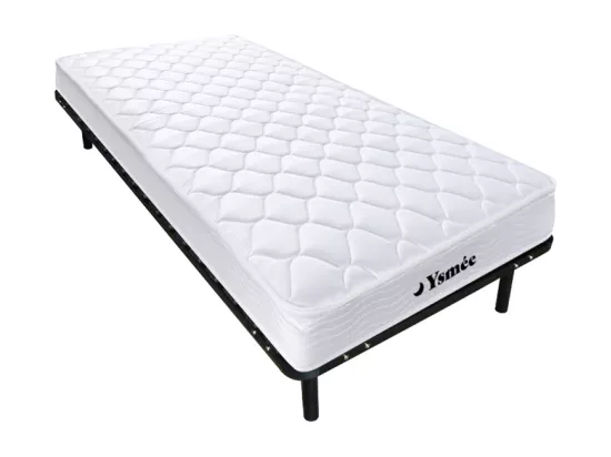 Ensemble 90 x 190 cm cadre à lattes + matelas ressorts et mémoire de forme ép.15cm - WOLKENLOS de YSMÉE