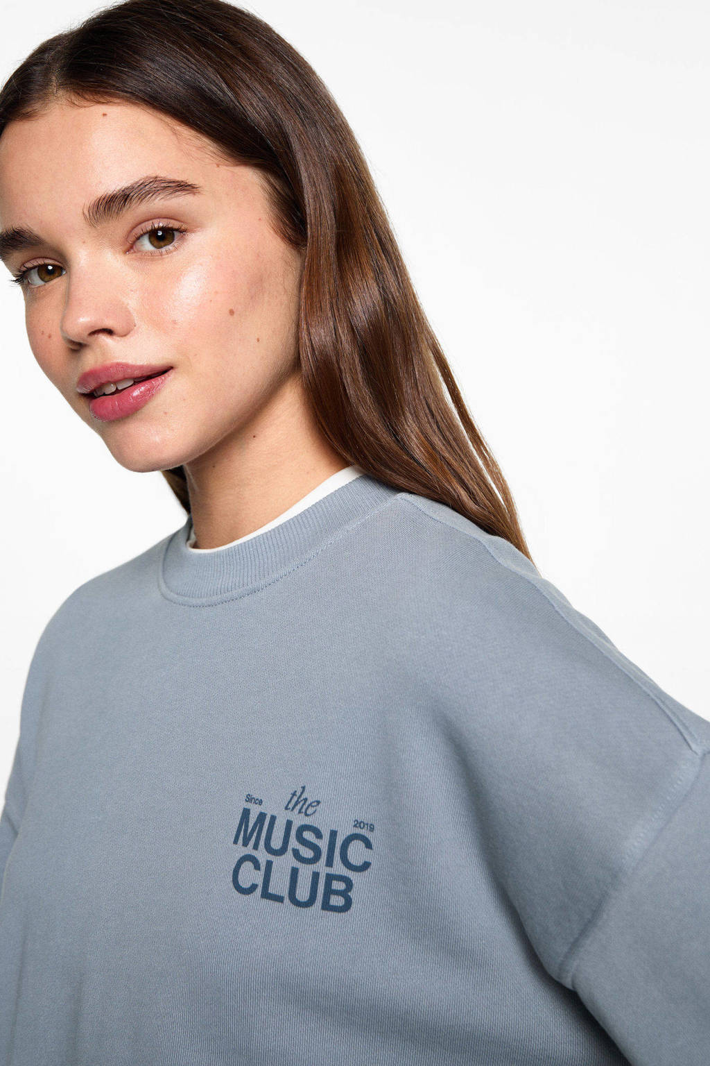 MANGO TEEN sweater met backprint lichtblauw