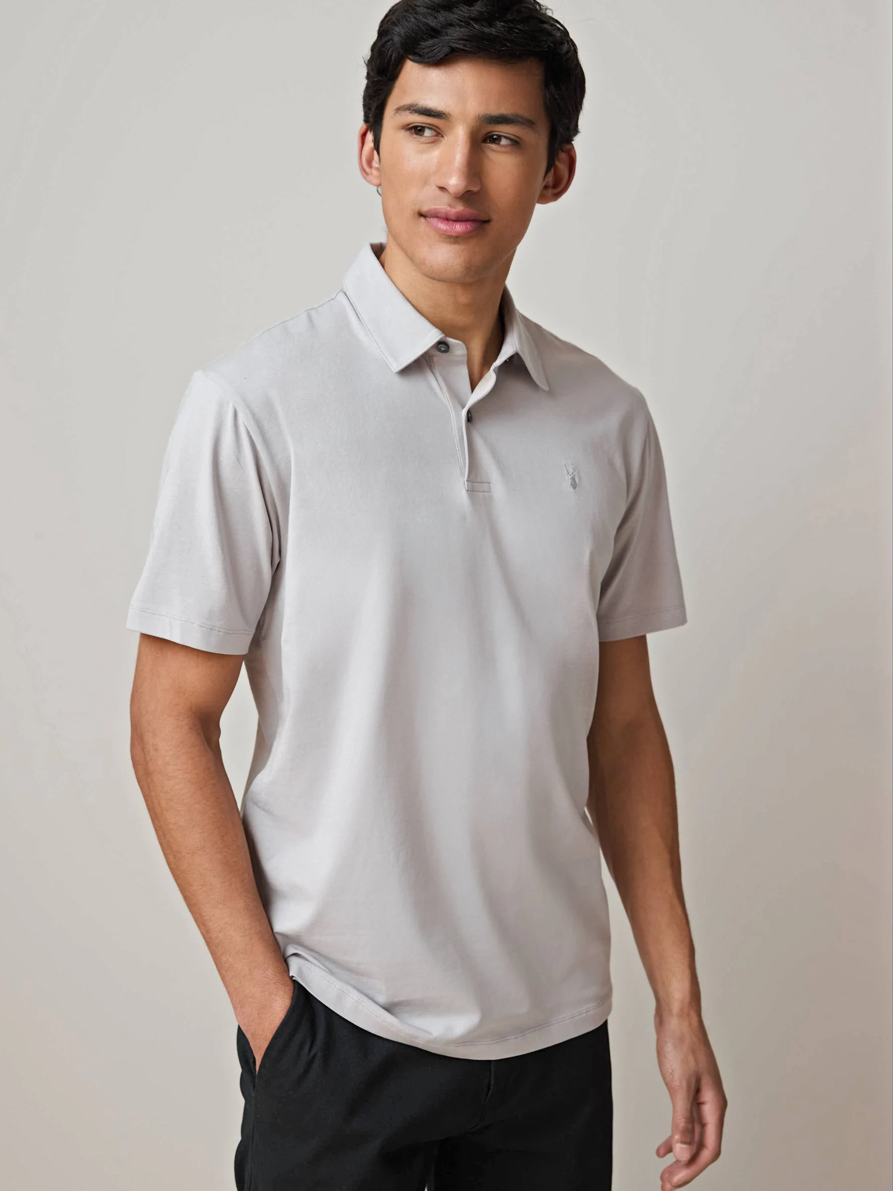 Wit/blauw/naturel/roze/grijs - Normale Pasvorm - Set van 5 jersey poloshirts met korte mouwen