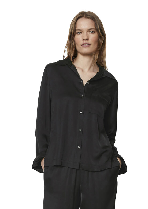 Marc O’Polo Blouse, casual fit, kent collar, lo Black