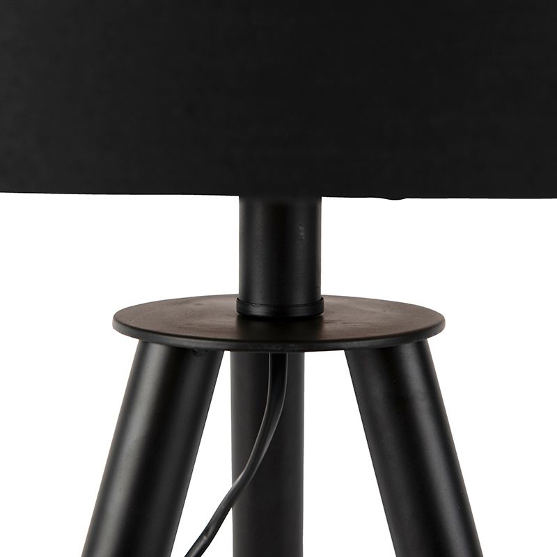 Set van tafel- en vloerlamp met kap zwart - Pip