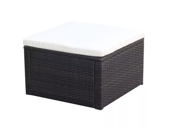 Tabouret / repose-pied Résine tressée 53 x 53 x 30 cm Marron