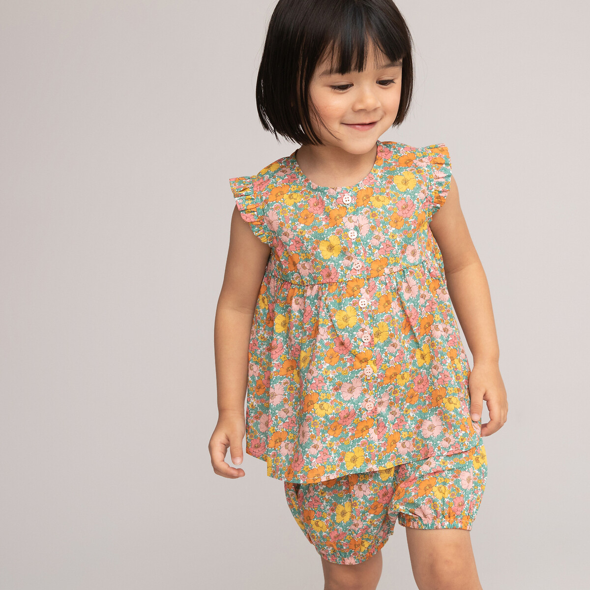 COLEÇÃO LA REDOUTE<br>Conjunto de blusa e calcinha, tecido Liberty Fabrics