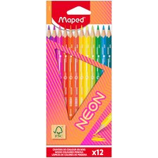 Crayon de couleur triangulaire NEON, étui carton de 6
