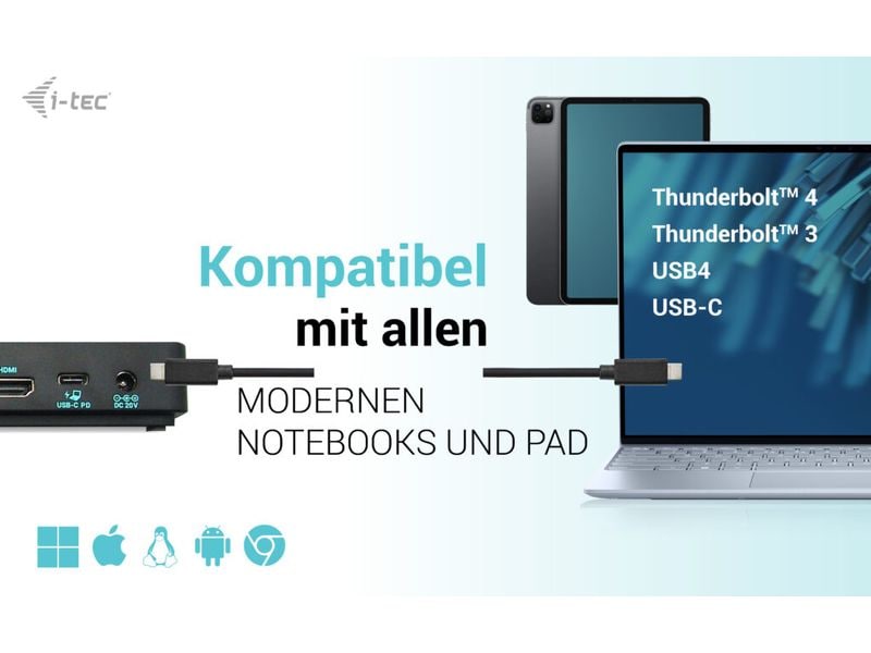 i-tec Dockingstation USB-C 3x 4K Gen 2 Pro   PD 100 W I-tec USB-C Triple Display Docking Station Gen 2 Pro   Power Delivery 100 W