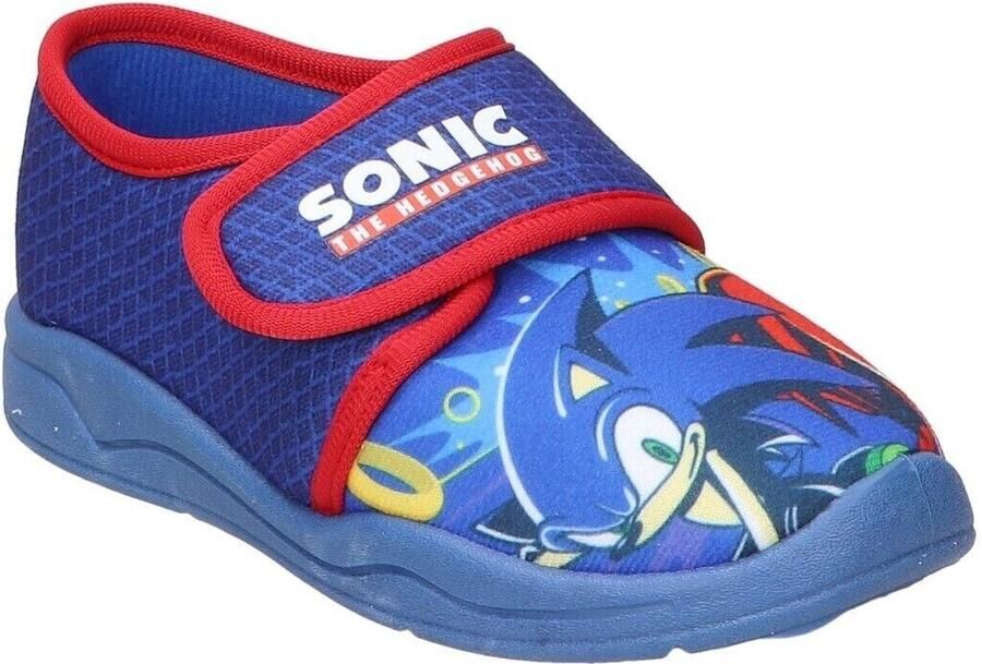 Leomil Sonic Pantoffels kinderen voor Knuckles en Sonic Sloffen kind met klittenbandsluiting Schoenen van Blauw