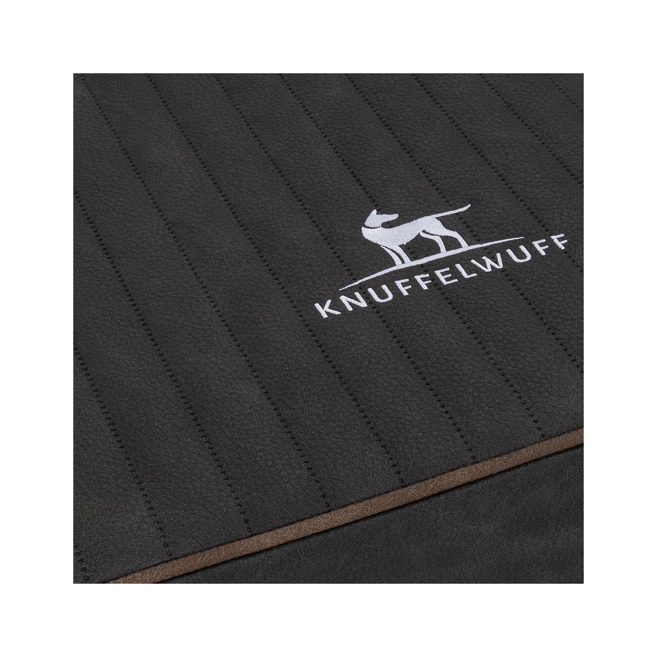 Knuffelwuff orthopädische Hundematte Palomino aus laser-gestepptem Kunstleder schwarz L