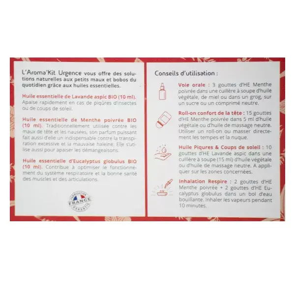 Propos' Nature Aroma-Phytothérapie Aroma'Kit Urgence Trio d'Huiles Essentielles Bio