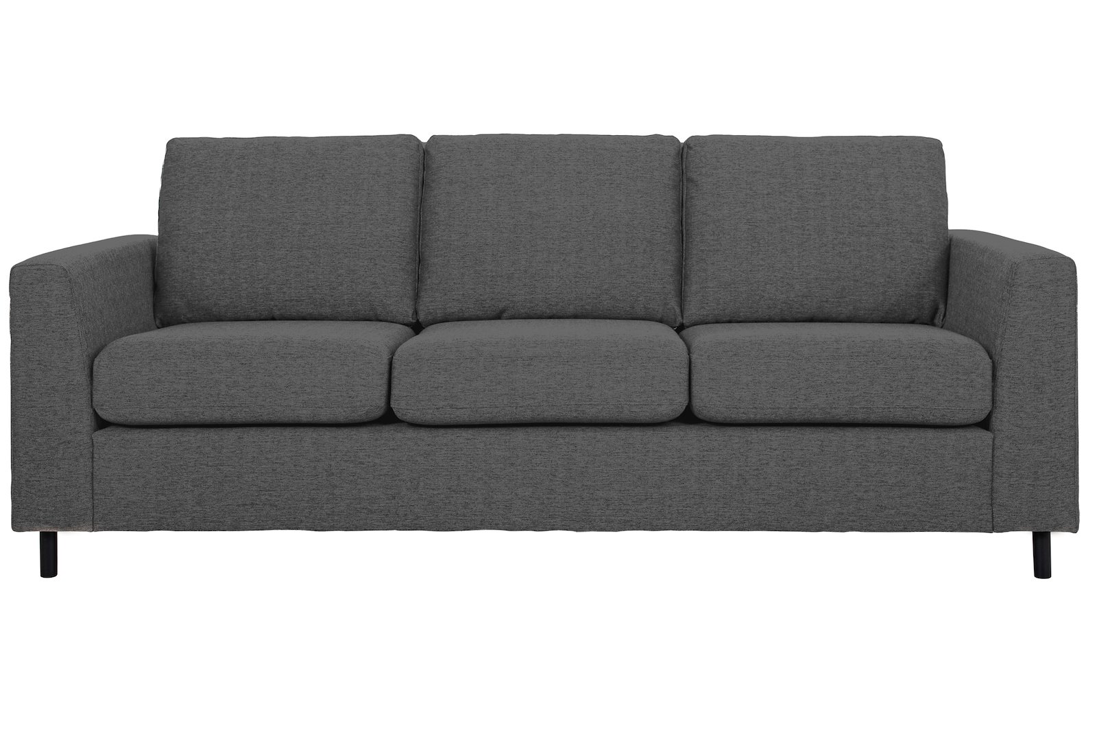 Oslo 3-seter Tekstil Neve 90 Dark Grey med sorte ben