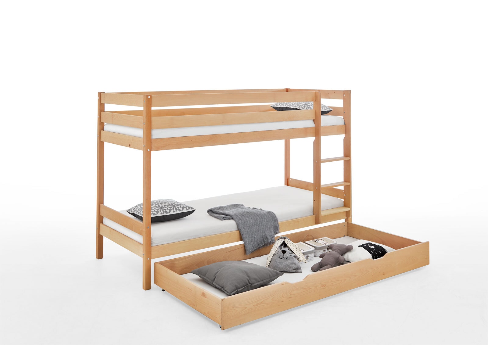 Etagenbett 90 x 200 cm Buche Massiv natur