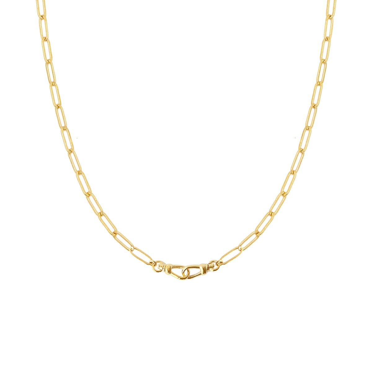 Collier chaine Pure laiton doré or fin 24K DOUBLE LOCK