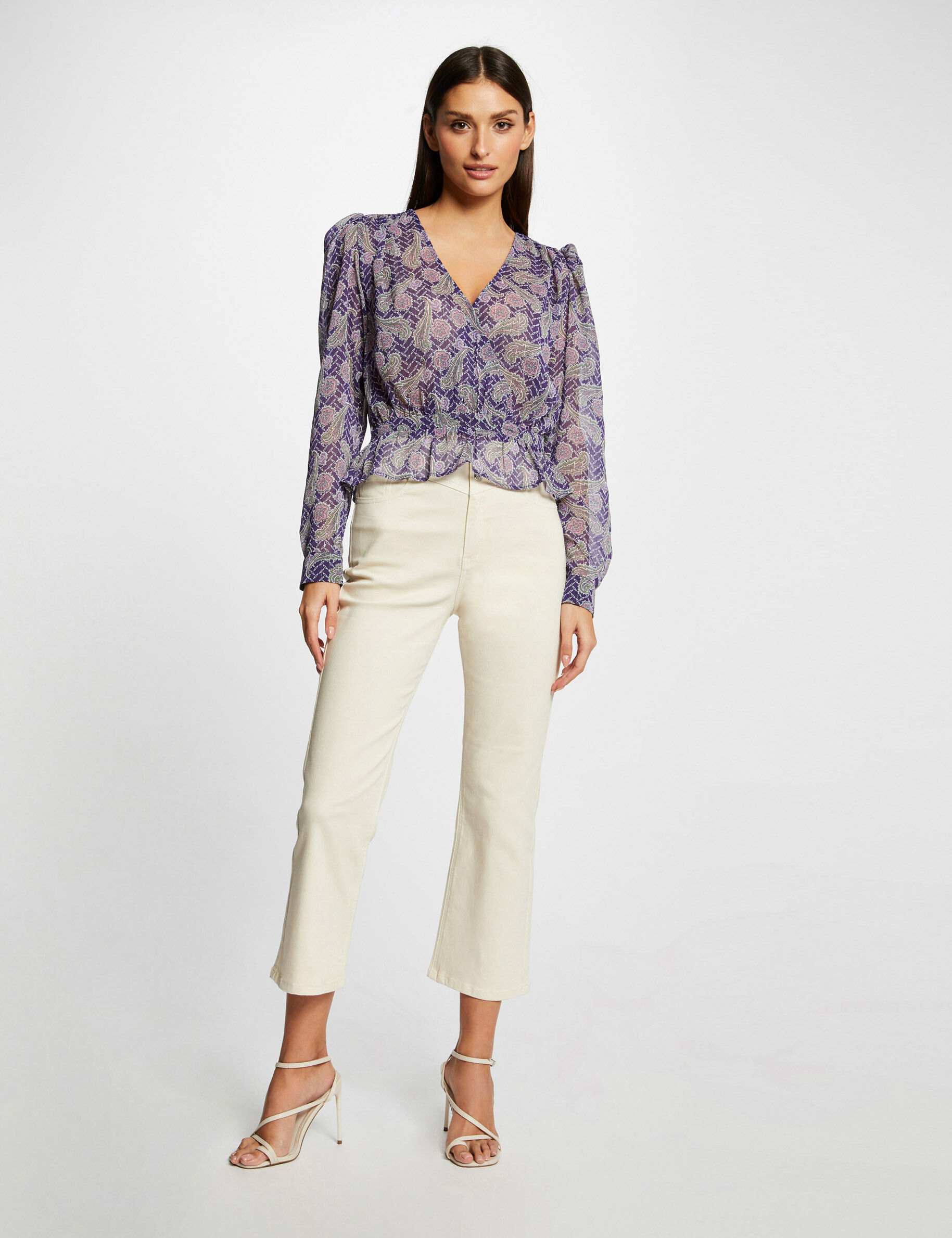 Blouse manches longues imprimée multico femme - multico