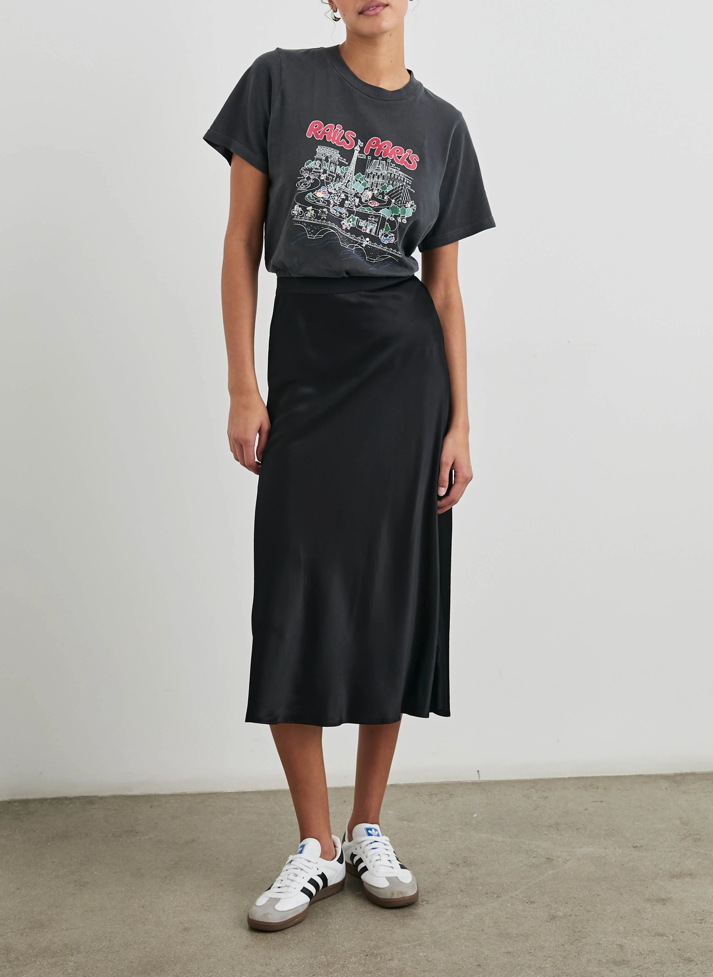 BOYFRIEND - Tee-shirt droit col rond sérigraphié en coton | Noir