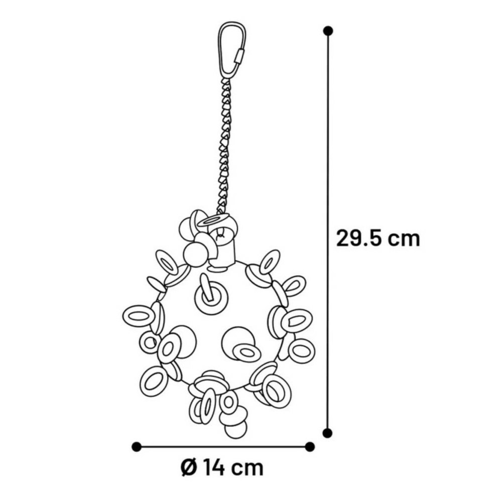Jouet balle tétines ø 14 cm pour perruches