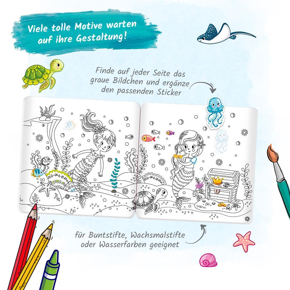 Trötsch Malbuch Stickermalbuch Meerjungfrauen
