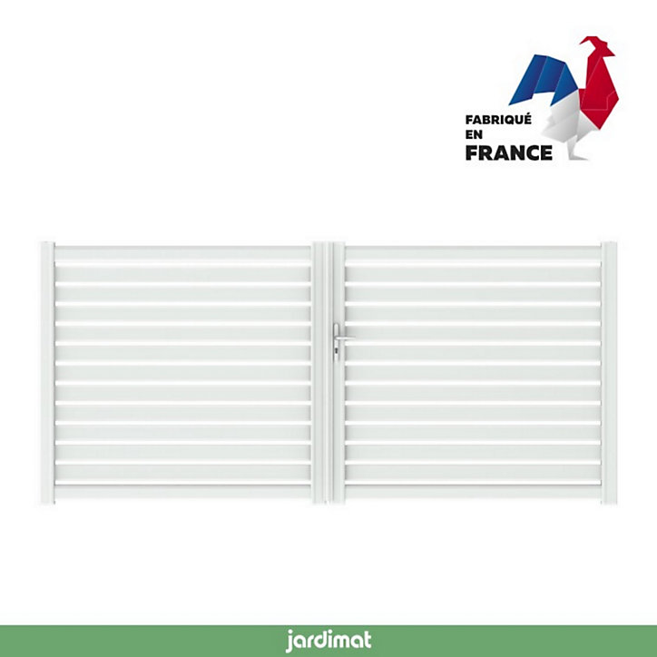 Portail Jardimat battant aluminium Chamuse blanc - 300 x h.164 cm