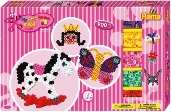Hama® Bügelperlen Maxi - Gigantische Geschenkpackung pink - 2 Stiftplatten