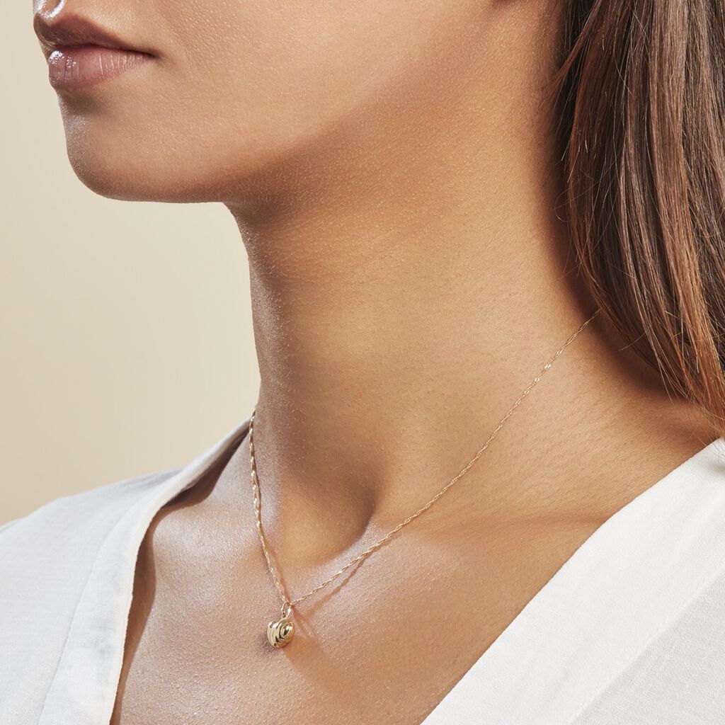 Pendentif Eudocie Coeur Stri Or Jaune