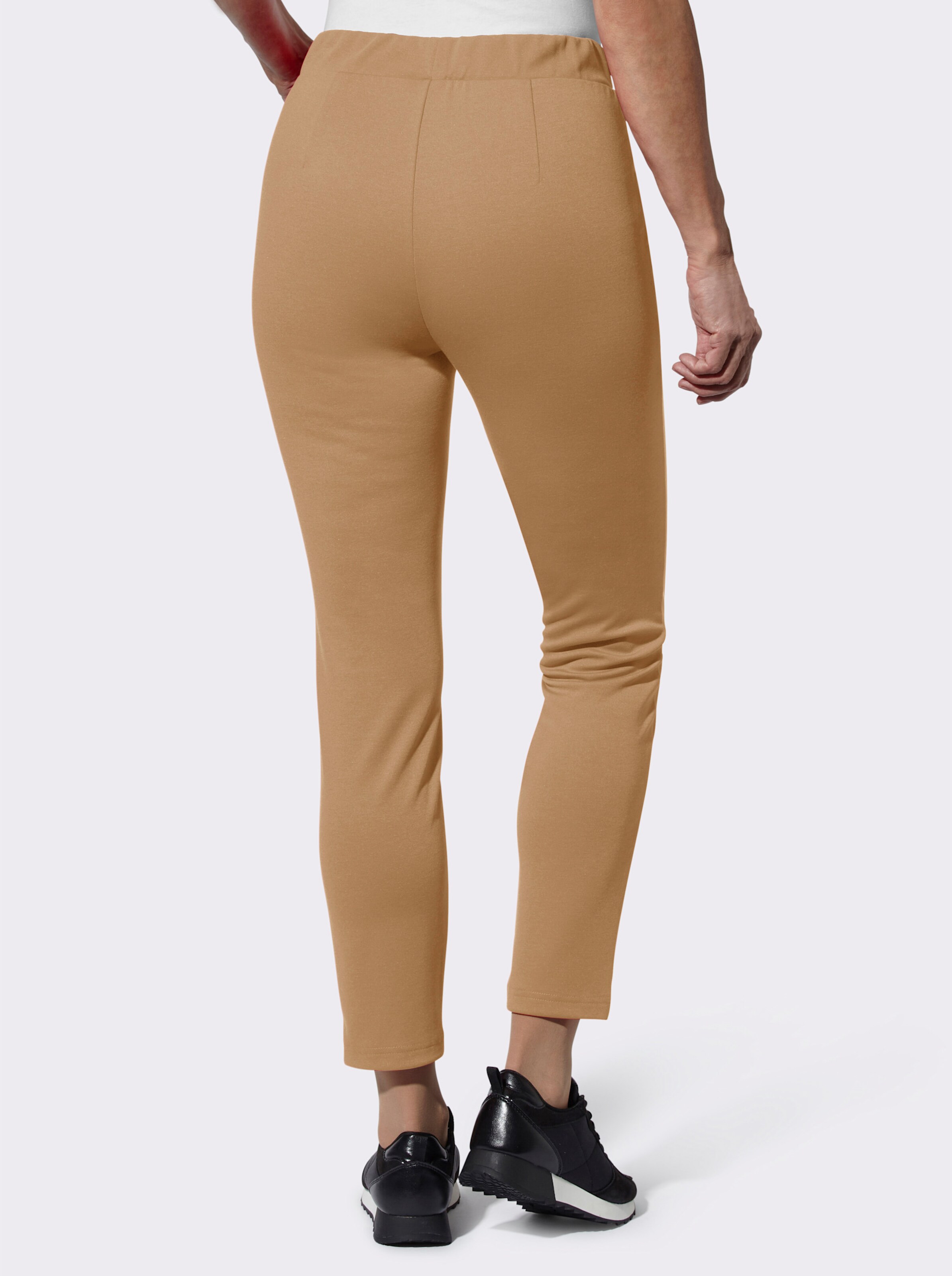 Lederimitathose im Materialmix