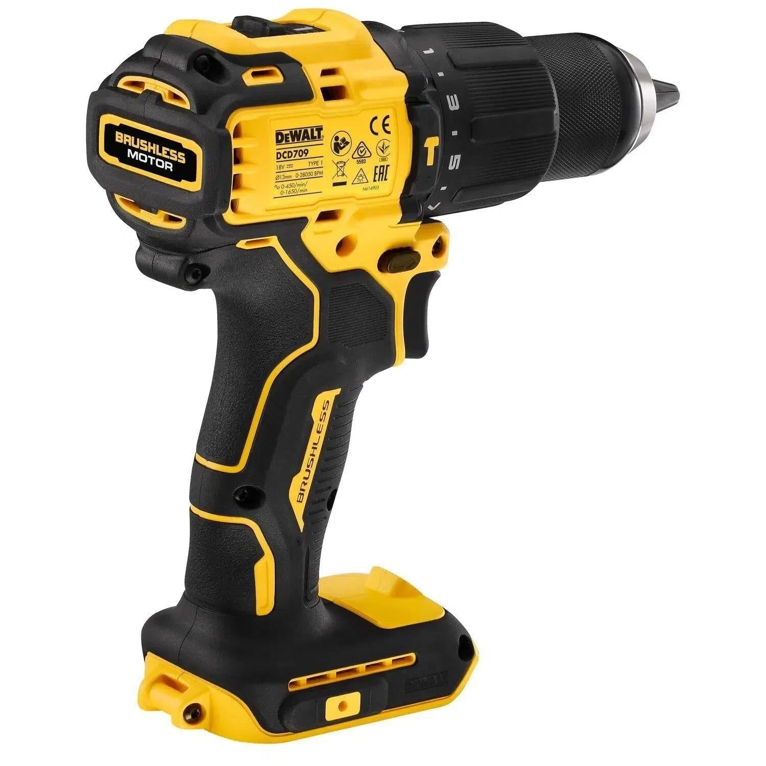 DeWALT DCD709N Compacte accu klop-/schroefboormachine 18V XR Basic Body