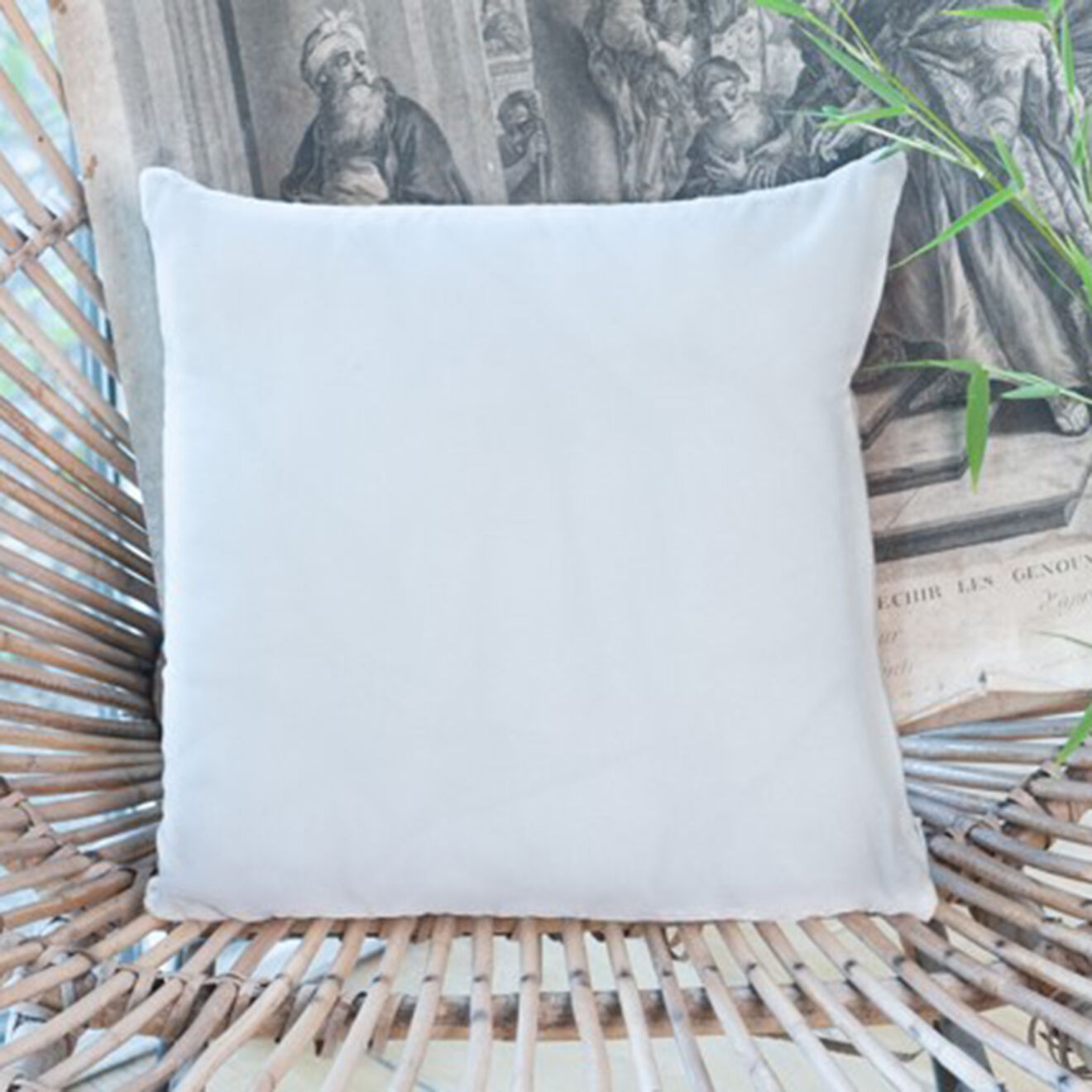 En Fil d'Indienne Housse de coussin Fortuna perle - 30x30 cm