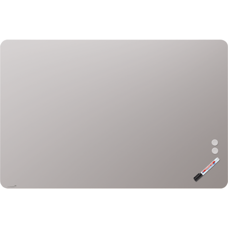 Tableau en verre mat 100x150cm - Warm Grey - Coin Arrondi - Legamaster