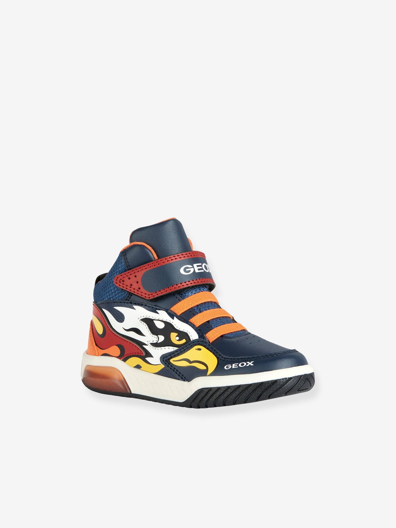 Tênis esportivo infantil Geox® Inek Boy laranja com luzes
