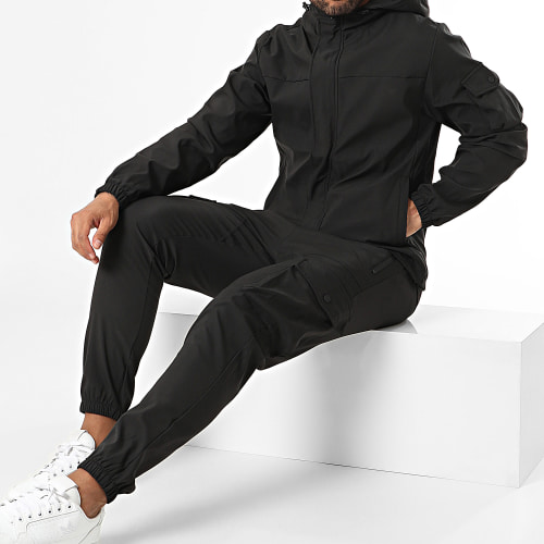 Ensemble Veste Zippée Capuche Et Pantalon Cargo Noir